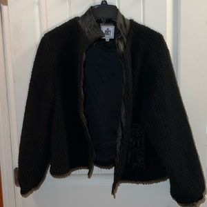 NWOT never worn. Black fleece jacket with snake skin design.